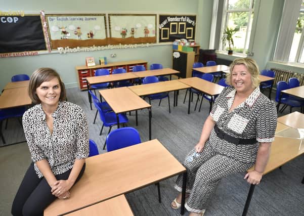 Barnack C of E primary school Head of School Amy Jones and Executive Head Colette Firth in one of the school classrooms