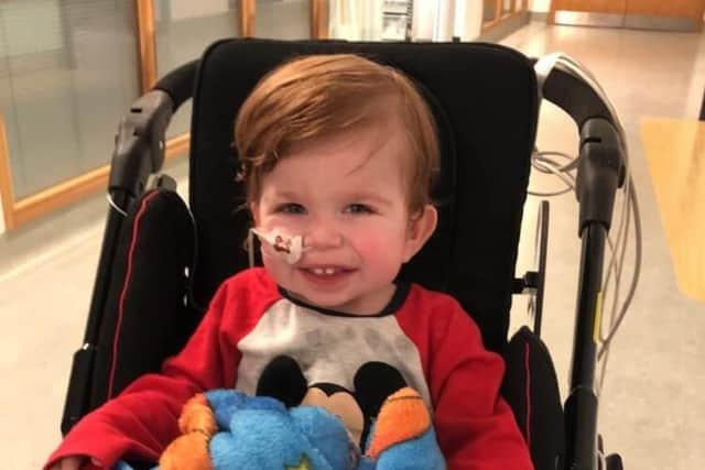 Grayson in hospital. Pic: Shannon Heagren