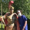 Service manager Natalie Maxwell at Eagle Wood's Roman-themed golf course