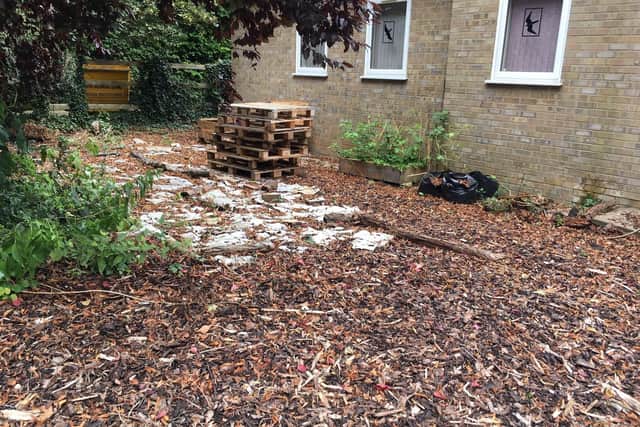 The garden space in need of renovation at PECT