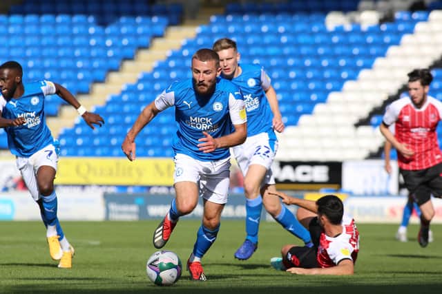 Dan Butler in action for Posh against Cheltenham. Photo: Joe Dent/theposh.com.