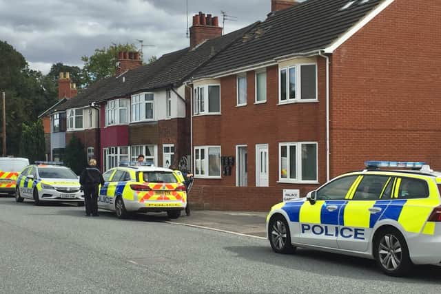 Police have been carrying out investigations at a property in Palace Gardens, Peterborough. Picture: David Lowndes.