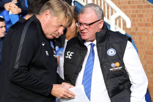 Steve Evans (right) and his assistant Paul Rayner.