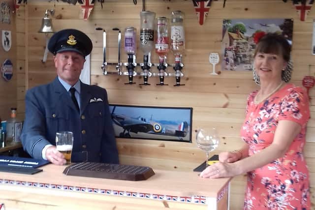 Memorabilia adorns the walls of the '1940s shed'.