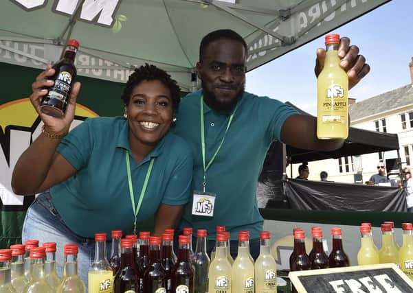 Vegan Market at Cathedral Square   . Adele and Jermaine Salmon from NF Juices EMN-201209-151635005