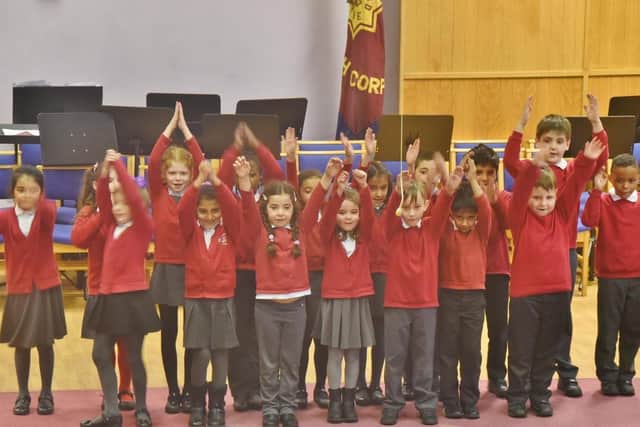 Peterborough Drama Festival 2017 at the Salvation Army Citadel. Pupils from Dogsthorpre Infants School performing in the choral speaking class