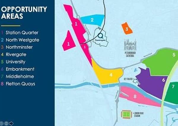 Peterborough's key opportunity sites.