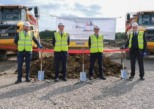 Shovels in the ground at the McCormcik site, from left, Tom Hennessy, chief executive of Opportunity Peterborough,  Ian Dearn, Vice President Operations & Supply Chain McCormick, Chris Jinks, President of McCormick EMEA, and Councillor John Holdich, leader of Peterborough City Council.