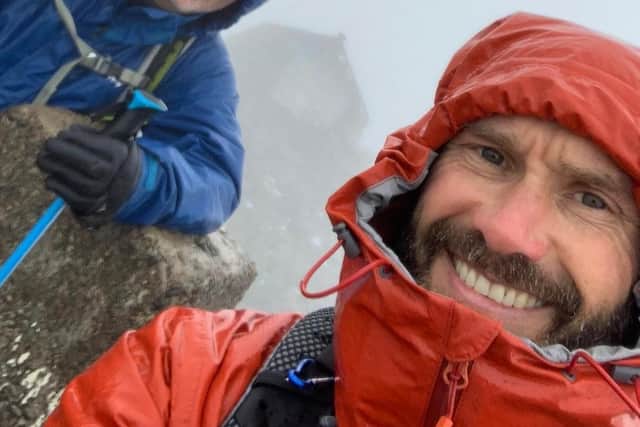 On the summit of Ben Nevis.