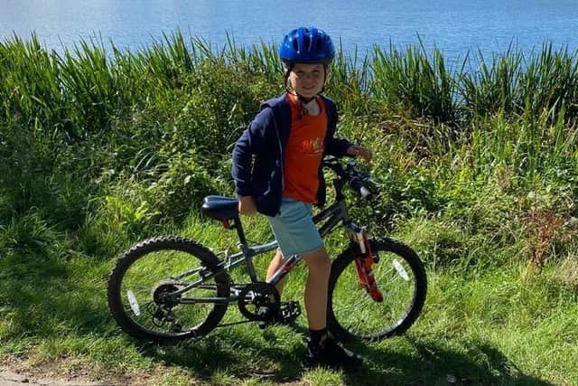 Leo on his bike.
