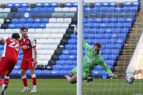Fleetwood goalkeeper Alex Cairney fails to keep out Sam Szmodics' last-gasp winner for Posh (Picture: Joe Dent)
