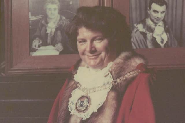 Audrey Chalmers in her Mayoral regalia.