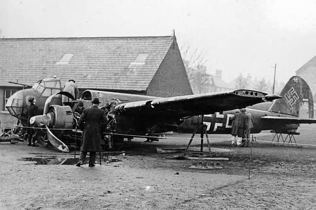 A downed Junkers JU88 at the Kings school war weapons week.