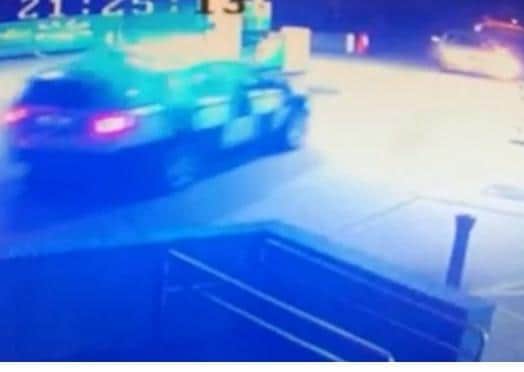CCTV footage captured the chase through the petrol station