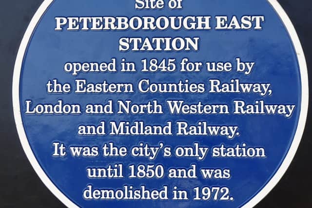 The plaque commemorating the East Station.