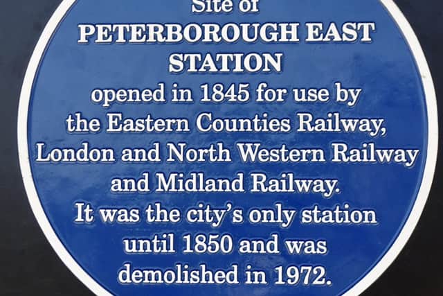 The plaque commemorating the East Station.