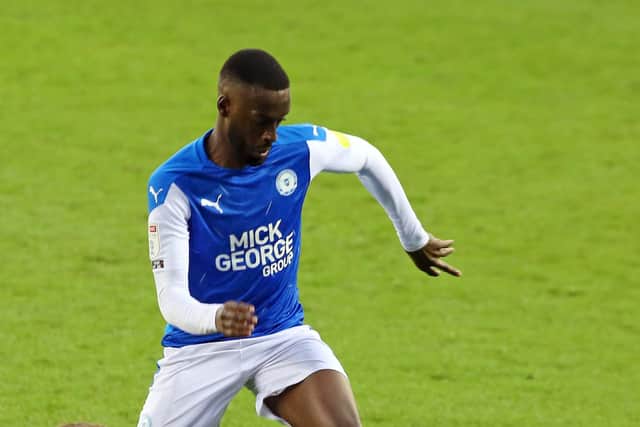 Posh striker Mo Eisa is denied by Fulham goalkeeper George Wickens. Photo: Joe Dent/theposh.com.
