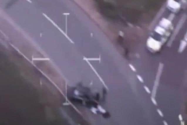 Police footage of the chase