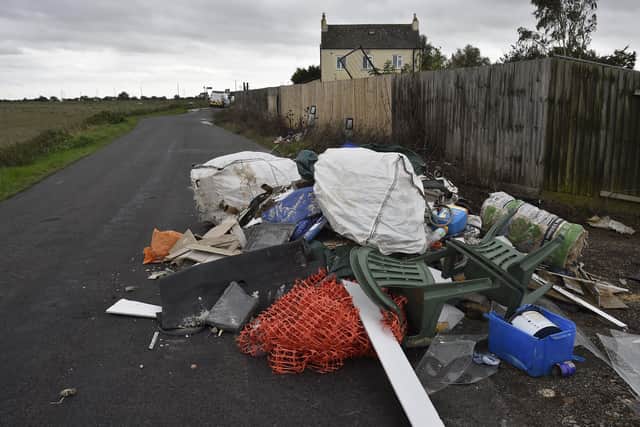 Fly tipping at Willow Hall Lane, near Fengate -  which is blocking half of the road EMN-200610-142341009