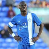 Gaby Zakuani playing for Posh in 2013.