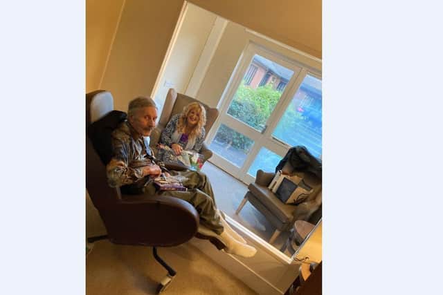 A family visit takes indoors at Werrington Lodge thanks to the new visitor pod