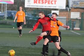 Tommy Randall (red) should be back for Netherton United this weekend.