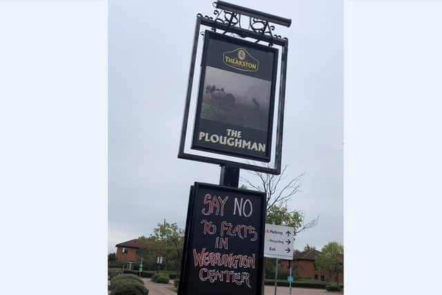 Campaign sign outside of The Ploughman pub in Werrington
