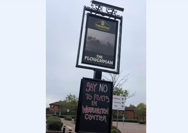 Campaign sign outside of The Ploughman pub in Werrington