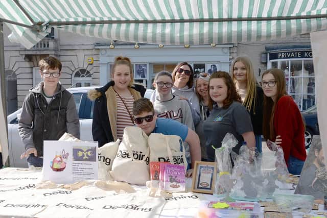 Deeping Youth Group members on their bag stall. EMN-201015-130225001