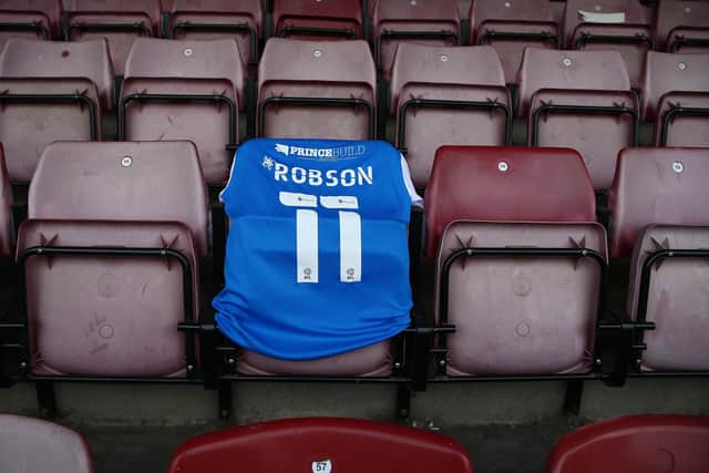 Tommy Robson's number 11 Posh shirt at Sixfields last weekend.