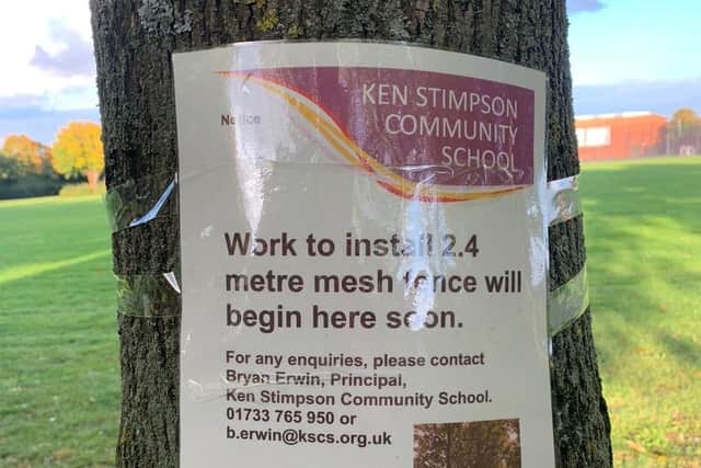 Part of the open land in Werrington next to Ken Stimpson School will be fenced off.