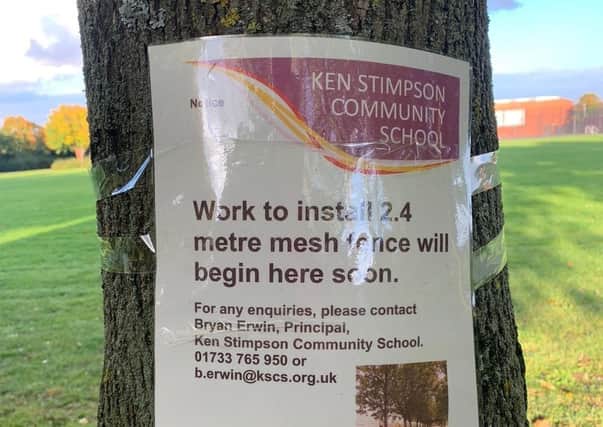 Part of the open land in Werrington next to Ken Stimpson School will be fenced off.