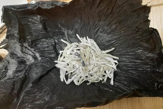 Wraps of cocaine and heroin