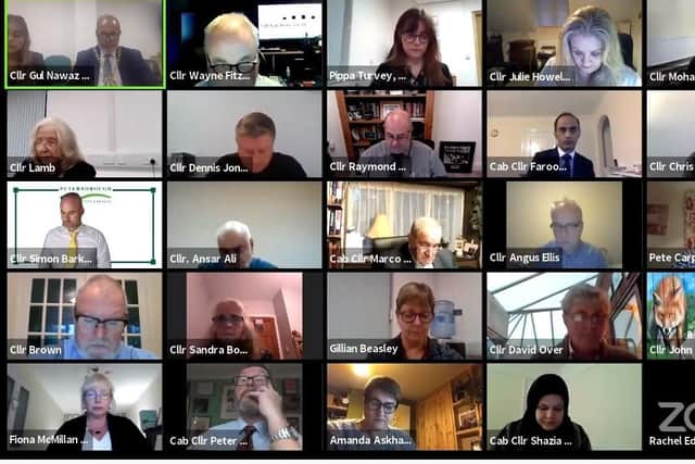 Peterborough City Council's online Full Council meeting.
