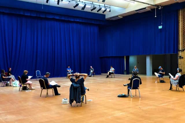 PODS members in socially distanced rehearsals