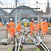 Workers make progress on the £1.2 billion East Coast Main Line upgrade
