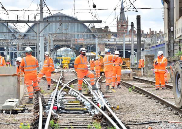 Workers make progress on the £1.2 billion East Coast Main Line upgrade