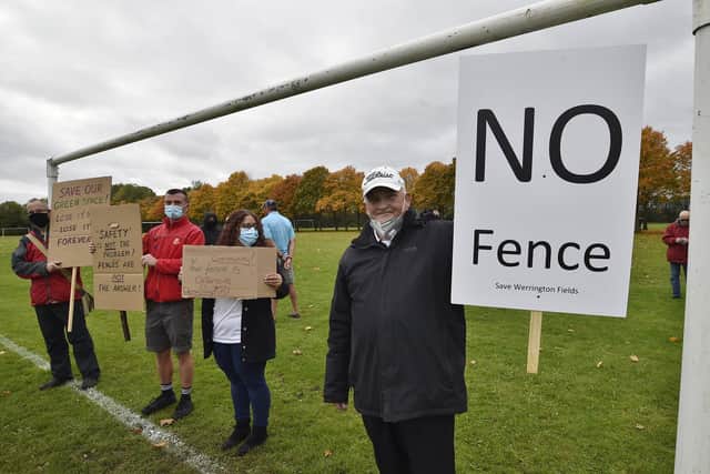 Werrington residents protest against the fence plans in October.