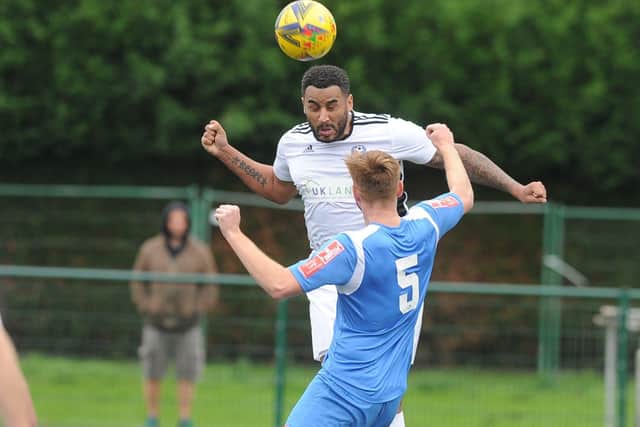 Rene Howe in action for Bedford at Yaxley. Photo: David Lowndes.