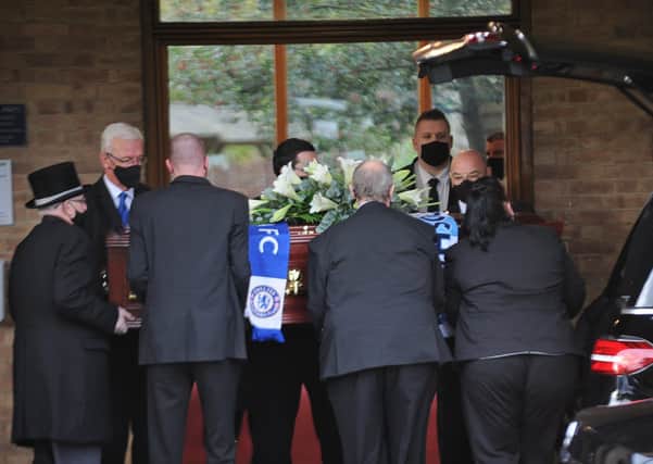 Tommy Robson funeral at Peterborough Crematorium.