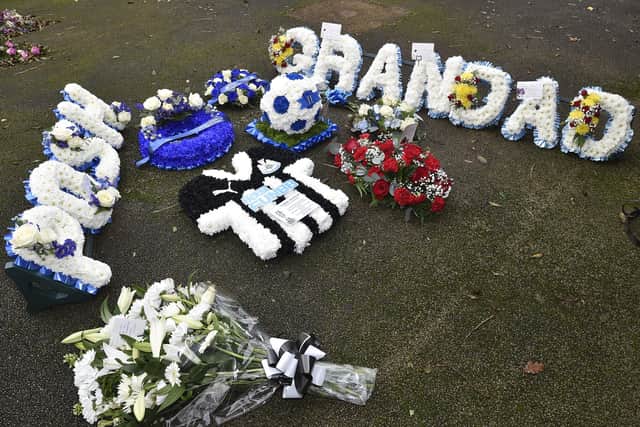 Flower tributes to Tommy Robson