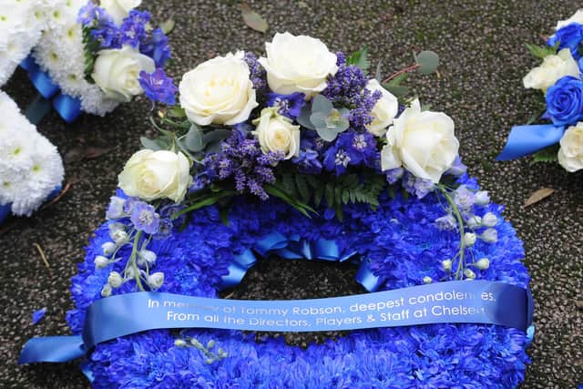 Flower tribute from one of Tommy's old clubs, Chelsea.
