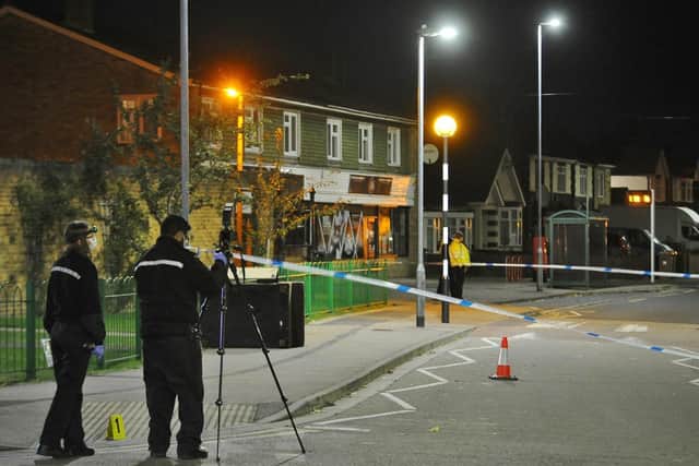 Police in Dogsthorpe after the stabbing