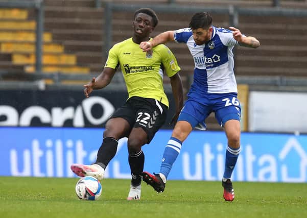 Former Posh skipper Jack Baldwin (right) in action for Bristol Rovers earlier this season. Photo: Pete Norton Getty Images.