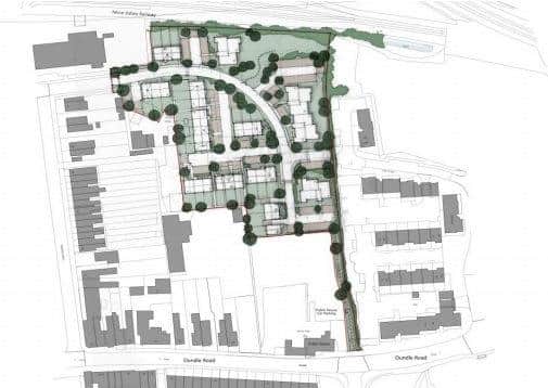 A site plan for the proposed homes in Oundle Road