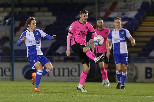 Jack Taylor of Peterborough United controls the ball against Bristol Rovers. Photo: Joe Dent/theposh.com.
