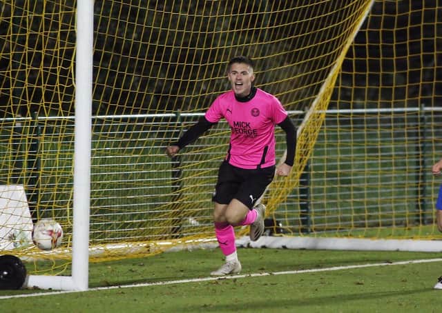 Flynn Clarkea after completing his FA Youth Cup hat-trick. Photo: Joe Dent/theposh.com.