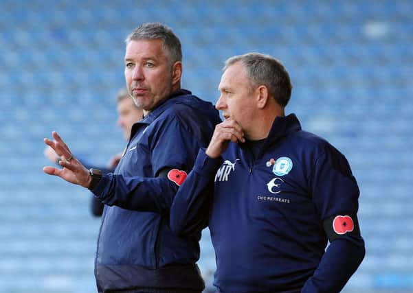 Peterborough United manager Darren Ferguson and assistant manager Mark Robson during the FA Cup tie at Oxford, Photo: Joe Dent/theposh.com.