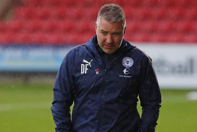 Posh boss Dareren Ferguson at Crewe. Photo: Joe Dent/theposh.com.