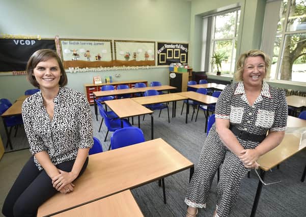 Barnack C of E primary school Head of School Amy Jones and Executive Head Colett Firth in one of the school classrooms.
